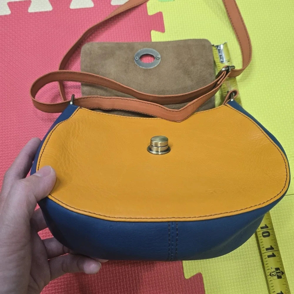 Soruka Recycled Leather Crossbody Bag Multicolor Handcrafted One of a Kind Purse